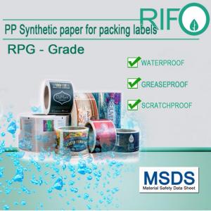 Papier synthétique PP imprimable, imprimable aux UV et flexible flexible pour produits de soins personnels
